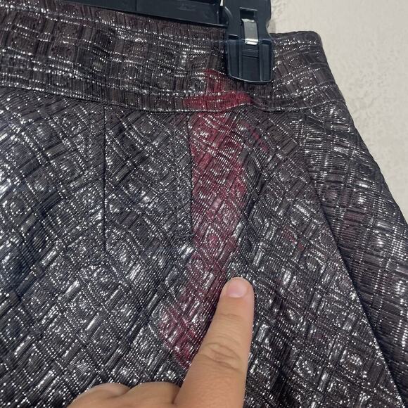 Express Design Studio Womens 4 Mini Skirt Gunmetal Black Metallic Button Trim - Picture 6 of 8